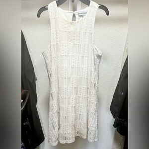White knit-pattern summer dress